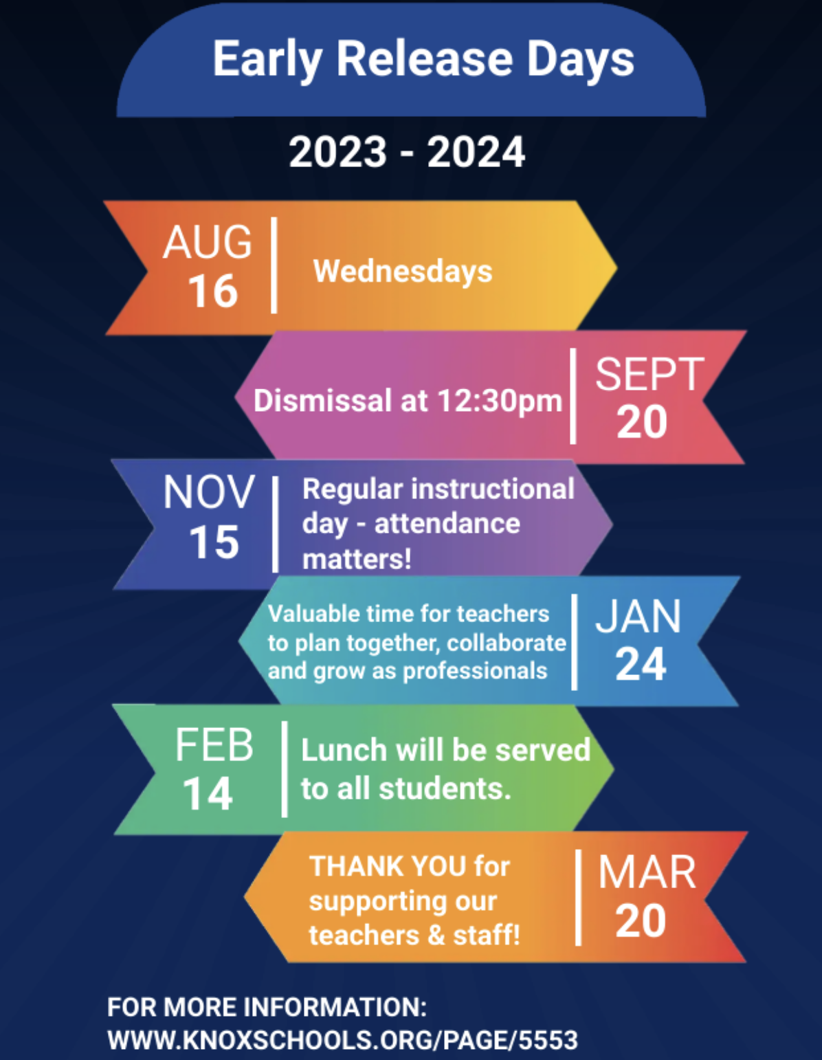  Early Release Schedule